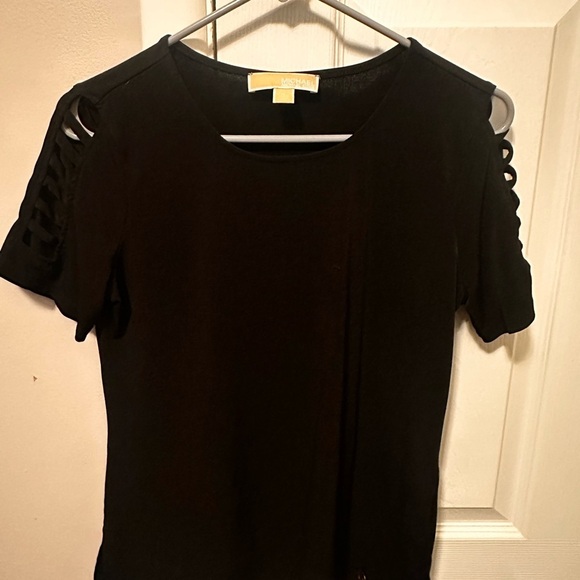 Michael Kors Tops - Michael Kors Black Short Sleeve Top with Cut-Out Details